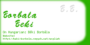 borbala beki business card